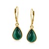 Ross-Simons Malachite Drop Earrings in 18kt Gold Over Sterling
