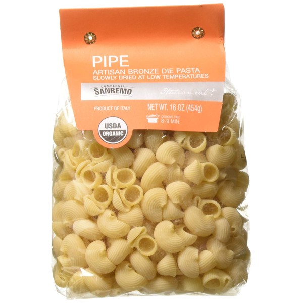 Sanremo Italian Organic Pipe Pasta - 100% Durum Wheat Semolina