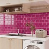 VEELIKE 6 Sheets Berry Pink Subway Tile Peel and Stick