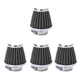 Mintice 4 x 52 mm Car Silver Motorcycle Air Pod Intake Air Filter Clamp Rubber Sports Air Filter Black Dirt ATV