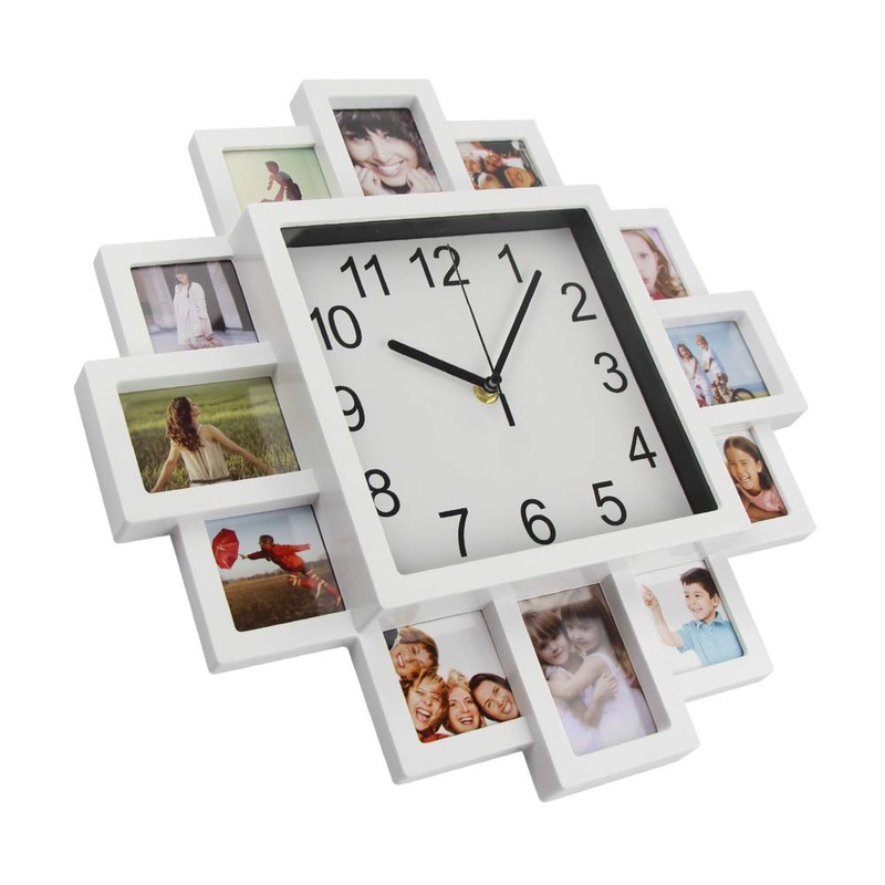Timelike Modern DIY Frame Clock - White, 40*40*4.5cm, Battery Powered,
