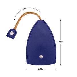 Moioee Car Key Case, 2PCS Creative Pull-Out Key Sleeve Keychain Bags, PU Leather Large-Capacity Protective Key Holder Hook (Dark Blue/Without Cover)