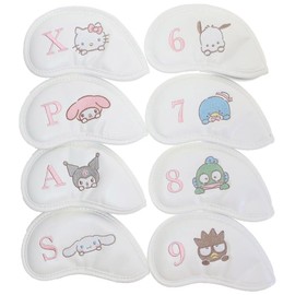 Marushin 3335018100 Sanrio Characters Lovely Pose Golf Embroidery Iron Covers Set of 8