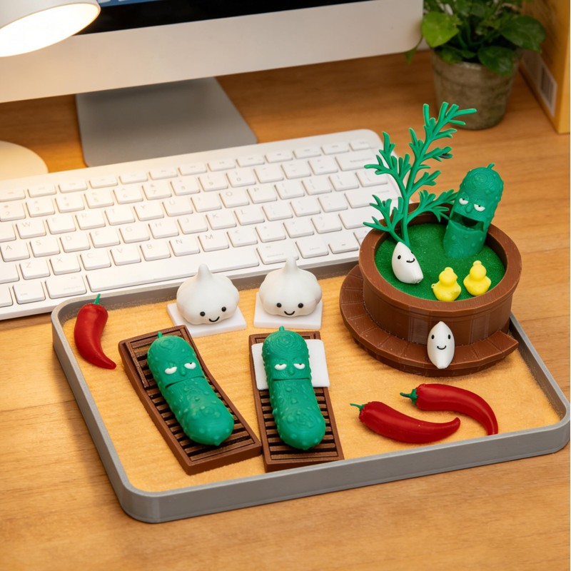 Stylor Pickle Zen Garden Office Desk Decor - Mini Decorative