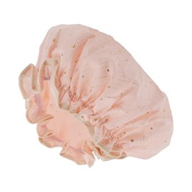 VOCOSTE Shower Cap Hair Cap Double Layer Waterproof Reusable Bath Spa SPA Face Wash Star Pattern 1 Piece Pink