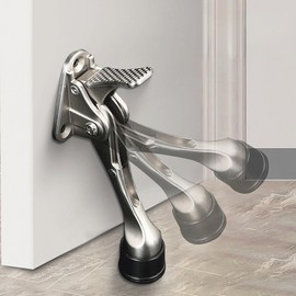 Horseshoe Door Stopper for Entrance Door Anti-Slam Horseshoe Door Stopper - Silver