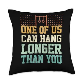 Gymnastics Rings I Can Hang Longer Rings Gymnast Throw Pillow