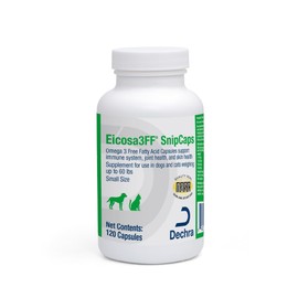Eicosa3FF SnipCaps Omega 3 Free Fatty Acid Capsules for Dogs and Cats - Small, 120 ct