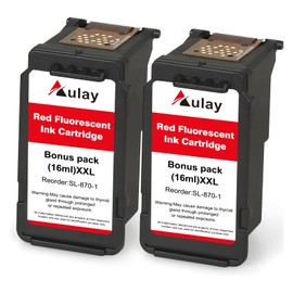 Aulay SL-870-1 XXL Red Ink Cartridge Compatible SL870-1 SL8701 XXL Fluorescent Red Ink Replacement for The PB New SendPro Mailstation Postage Meter (CSD1) Machine (2pack) (16ml*2)