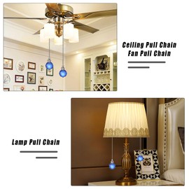 LONGSHENG - SINCE 2001 - Pink 2pcs Crystal Ceiling Fan Pull Chain Crystal Prism Ball 30mm Dazzling Pull Chain Extension with Connector for Ceiling Light Fan