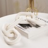 HMASYO White Wood Chain Link Decor, 5-Link Wooden Decorative Chain