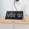 Digital Alarm Clock, with Wooden Electronic LED Time Display, 3
