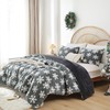 JANZAA Christmas Bedding Full Size Comforter Sets Velvet Dark Grey