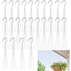 GBACHOOSE 24 Pack 24" 4 Wire Steel Hook Hanger, Pot Hangers for Plants, Wire Plant Hangers for Hanging Baskets, Plant Hanger for Indoor Outdoor Patio Garden
