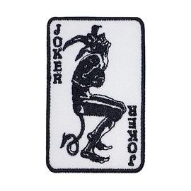PITAI Devil Joker Card Iron On Patches Embriodered Patch Badge Iron On Sew On Clothes Decorative T-Shirt Jean Repair Applique Emblem