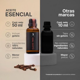 Aceite Esencial con Ingredientes Puros y Naturales de 50 ml. Aceite Esencial Clavo (Clove Tree) B Life.