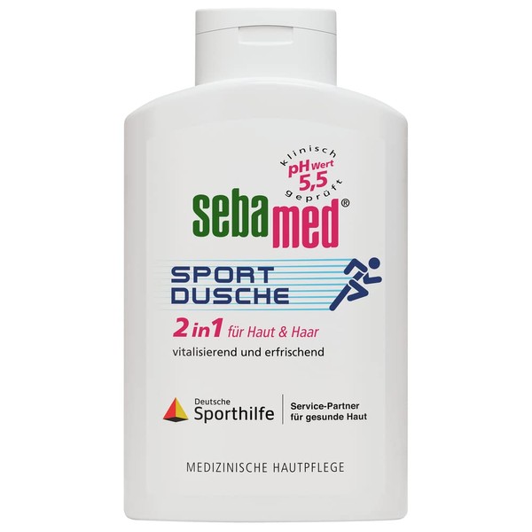 SEBAMED Sport Shower 2 in 1, Shower Gel and Shampoo for Men and Women, 400 ml, Gentle Cleaning for Sports-Stressed Skin, No Microplastics, Made in Germany