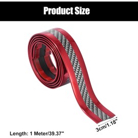 Car Door Edge Step Dust Shield Cover.3cmx100cm Car SUV Universal Door Sill Protector Edge Trunk Bumper Anti Scratch Scuff Guard Sticker DIY PC Cover Strip for Car Carbon Fiber Pattern Red