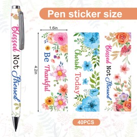 JarThenaAMCS - 40 hojas cristianas para bolígrafos UV, con citas inspiradoras, calcomanías de transferencia floral, impermeables, para manualidades, suministros
