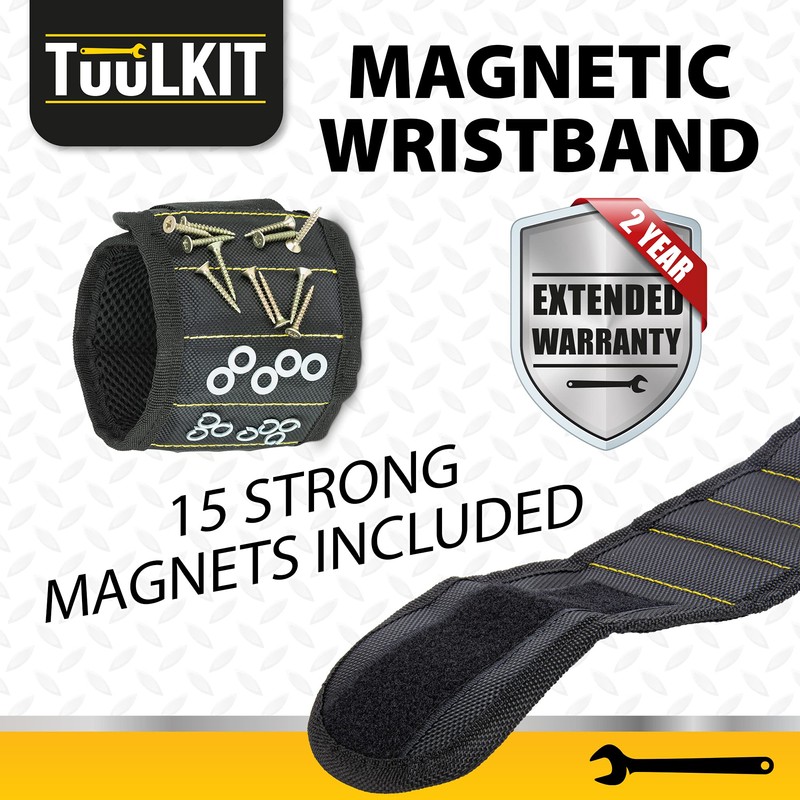 TuulKit Magnetic Tool Wristband – Magnetically Holds Tools Nails Screws