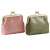 OPLCFO 2PCS Vintage Coin Purse with Kiss Lock, PU Leather