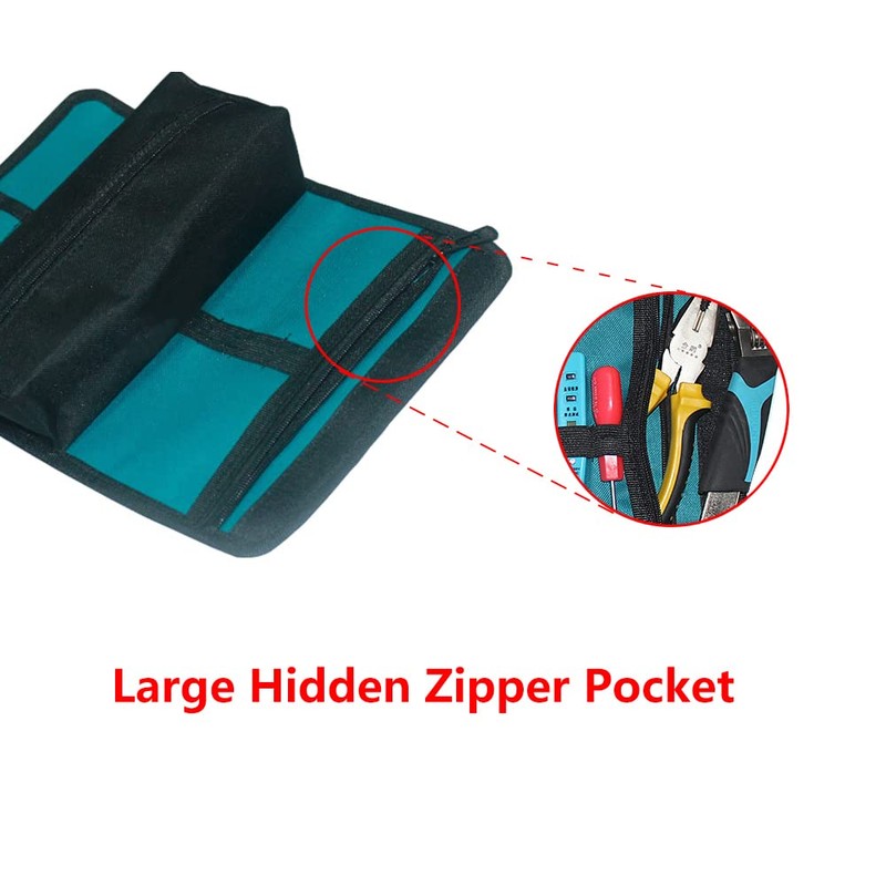 Tool Pouch Bag, Foldable Electricians Tool Storage Holder Roll Bag