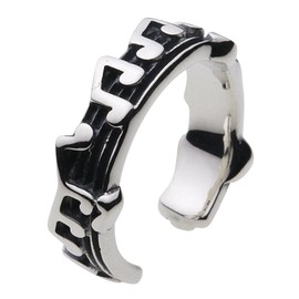 Cenote e2064 Music Note Ear Cuff, Silver 925 Silver Accessory,, Silver, No Gemstone