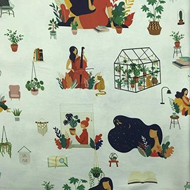 Kt KILOtela Canvas Fabric Sold by the Metre Digital Print Half Panama 100% Cotton Wide 280cm Length Selectable 50 by 50cm Hobbies Multicolour