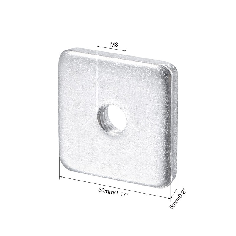 sourcing map Square Nuts, M8x30mmx5mm Zinc-Plated Metric Coarse Thread Assortment