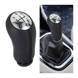 Adunsiaoto Gear Stick Handball, Gear Knob 5 Gears with Adapter, Car Gear Knob, Car Gear Shift Knob, Premium Leather Gear Lever Car, Manual Automotive Gear Shift Lever (Black Line)