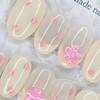 Milky Heart Handmade Nail Tips - Almond M / 밀키