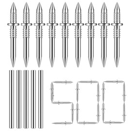 Skirting Nails, Pack of 500 Double-Headed Nails, Double Headed Seamless Nails, Double Headed Skirting Thread, Nail Wall Steel Nails with 3 Sleeve Tools