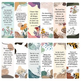 NewEights God is in Control Bible Verses Bookmarks (10-Sets X 6 Cards) - Daily Motivational Card Set – Collection Set Book Page Clippers – Ideal for Church Ministry Gifts for Boys and Girls