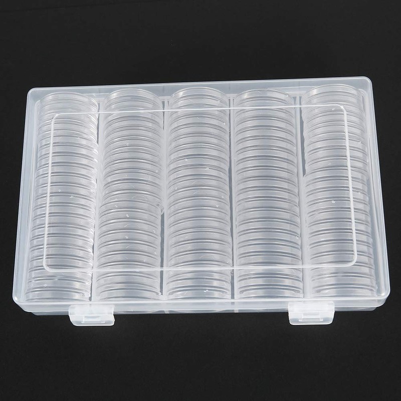 100Pcs 30mm Clear Coin Capsules Case Coins Holders Specie Organizer