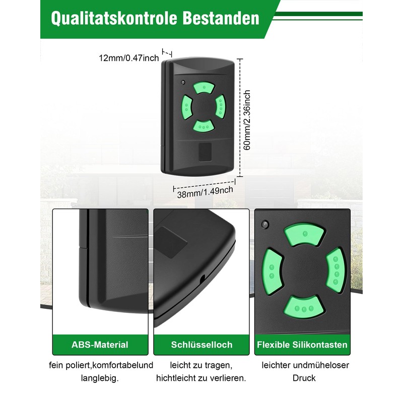 26.975 MHz Handheld Transmitter for Hörmann HSM2, HSM4, HSE2, HS2/4/1,