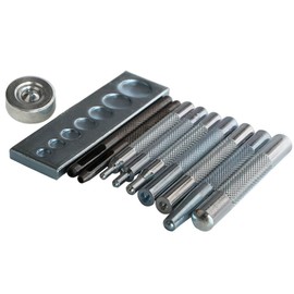 Craft Tool Die Punch Snap Kit Rivet Setter with Base for Punch Hole and Install Rivet Button (Rivet Setter with Base)