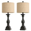 BOBOMOMO 27" Farmhouse Table Lamp Set of 2 with USB
