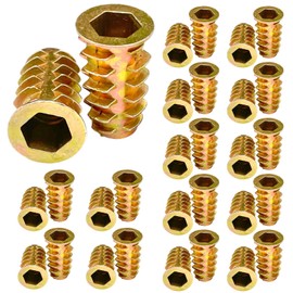 30 PCS M8（8mm*25mm）Threaded Inserts for Wood, Threaded Inserts, Threaded, M8 Nut， Suitable for Woodworking Furniture, DIY, And Many Other Projects