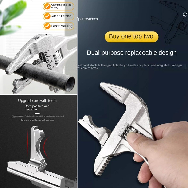 Adjustable Basin Faucet Pipe Pool Crescent Spanner Wrench Wrenches Plumbing