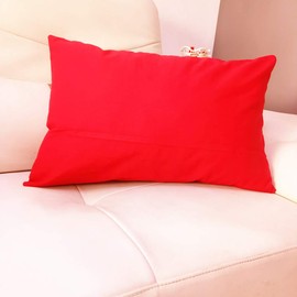 4 Pack Pillow cover,Cotton Comfortable Solid Decorative Throw Pillow Case Rectangle Cushion Cover Pillowcase For Lumbar (Cover Only,No Insert) (12x20inch/30x50cm, Red)