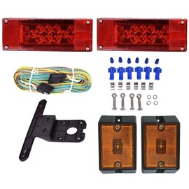 prolinepp Rectangle LED Submersible Low Profile Light Kit Trailer Stop Brake+2X4" amber$$