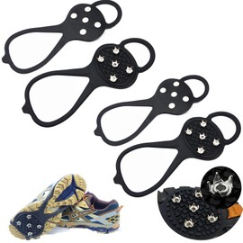 TreereSea Non-slip Gripper Spikes, Shoe Ice & Snow Grips Traction Cleats Outdoor Anti-Slip with 5-Claw Ice Fishing Gear for Running Footwear Walking