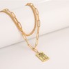 TEAMER Double Layer Necklace Vintage Tarot Jewelry Good Luck Amulet