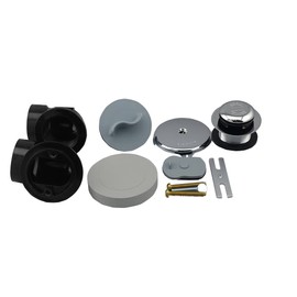 PROFLO PFWO321 1-1/2" Brass Toe Tap Tub Drain Kit - with Overflow - Chrome