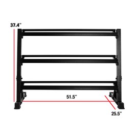 CAP Barbell 3 Tier Dumbbell Rack, 51", Black (RK-14A)