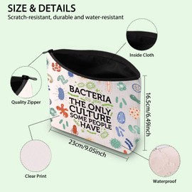 Biology Teacher Gift Microbiogist Survival Kit Med School Gift Germaphobe Gift Biology Science Makeup Bag Graduation Gift (Bacteria CA)