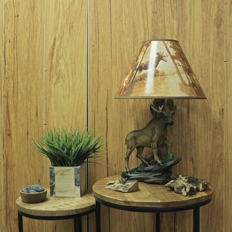 North American Bull Moose Table Lamp with a 12-Inch Diameter