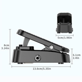 Volume & Expression Pedal – Passive Stereo Pedal with Mute Function, Non-Slip Design, No Power Required, Precision Control for Guitar, Bass, Keyboard, Synth & Multi-Effects – Black