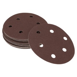 X AUTOHAUX Sandpaper Hook & Loop Sanding Sheets 125x125mm Red 100 Grit Round Efficient Grinding and Polishing Automobile Manufacturing and Repair Woodworking