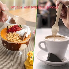 Disposable wooden spoons - Biodegradable Cutlery - Compostable Bamboo Spoon For parties(pack of 100) (160mm)
